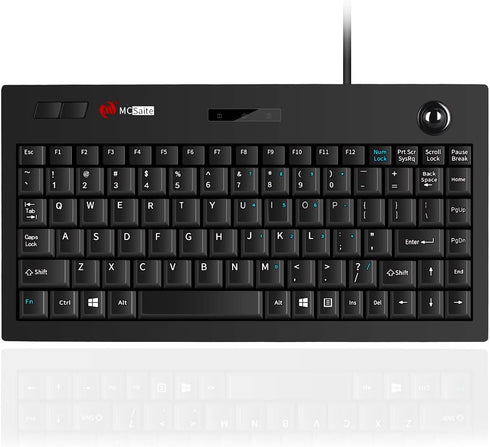 MCSaite Wired Trackball Keypad, Keyboard and Roll Mouse Combo for PC Laptop, US English Layout, Black
