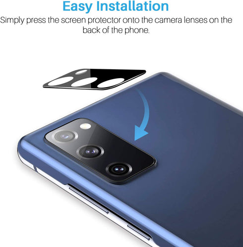 Samsung Galaxy S20 FE 5G Screen Protector 3 Pack + Camera Lens Protectors, 9H Tempered Glass, Easy Install [Not for