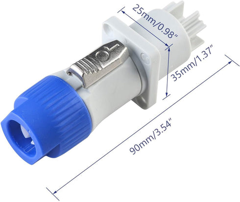 Powercon Connector Input and Output 2 Set, Suitable for Nac3fca Power Connector Plug, Female Jack to Male Powercon