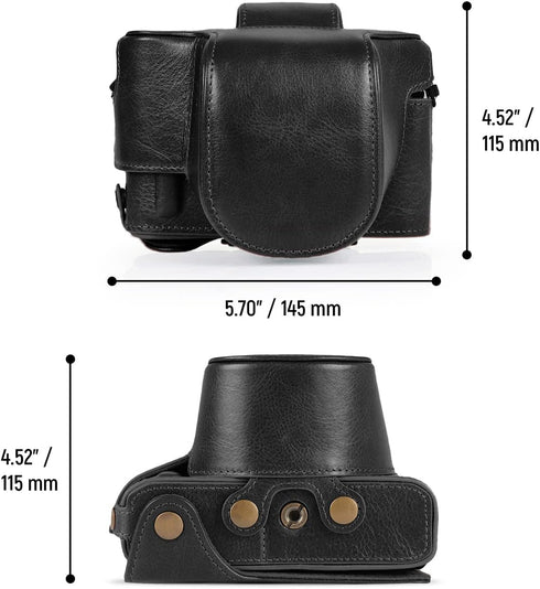 MegaGear MG2010 Ever Ready Genuine Leather Camera Case for Nikon Z fc (16-50mm) - Black