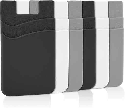 Senose Phone Card Holder, Silicone Stick-On Wallet with Double Pocket for iPhone, Samsung Galaxy, Any Smartphone, Pack