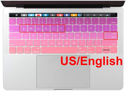 Batianda Ultra Thin Gradient Color Keyboard Cover Protector for 13 inch and 15 inch MacBook Pro
