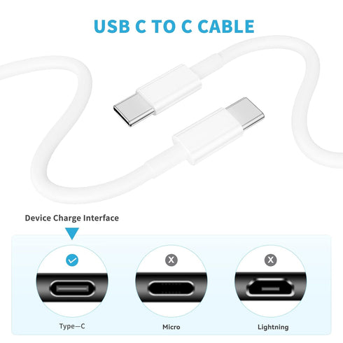 USB C Charger Cable, 2023 USB C to USB C Cable (3ft, 2Pack), 60W(3A) for iPhone 15/15 Pro/15 Plus/15 Pro Max, iPad Mini 6/ Pro 2021