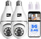 Light Bulb Security Camera, 1080P Wireless for Pet, 360° PTZ Light Socket with Motion Detection Auto Tracking (2Pack)
