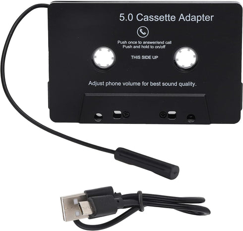 PUSOKEI Bluetooth 5.0 Car Cassette Audio Receiver, Aux Adapter, MP3 Tape Player Converter with Calling Function, Black