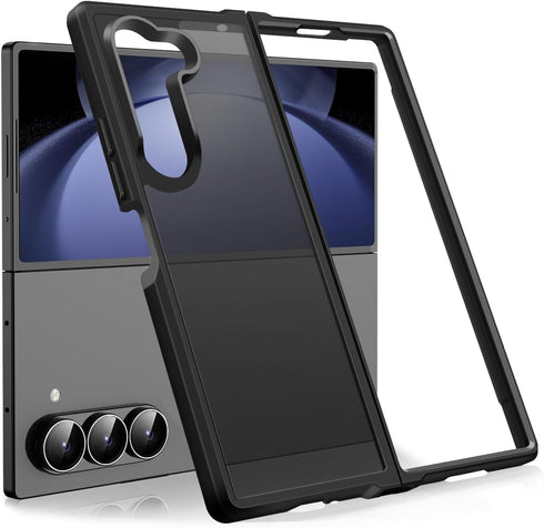 Samsung Galaxy Z Fold 6 Case, Black Thin Anti-Scratch PC with Camera Frame Protection, Shockproof Design