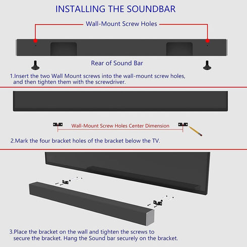 ZYAMY 2-Pack Soundbar Mounting Brackets for TV Installation