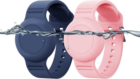 Waterproof Airtag Bracelet for Kids, 2 Pack Hidden Wristband, Anti-Lost Silicon Holder for Toddler GPS Tracker