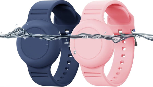 Waterproof Airtag Bracelet for Kids, 2 Pack Hidden Wristband, Anti-Lost Silicon Holder for Toddler GPS Tracker