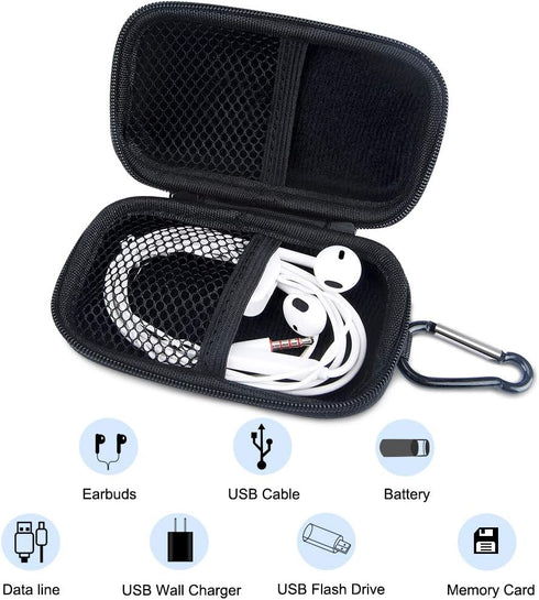 HOOTEK Hard Drive Hard Case, 2Pack Portable EVA Shockproof Carrying Cases for Earbuds Headphones with Zipper