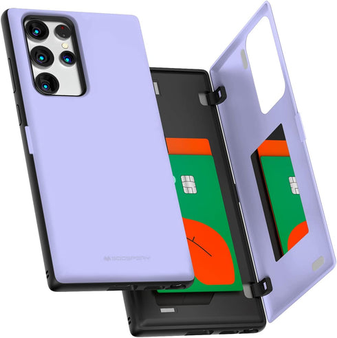 GOOSPERY Magnetic Door Bumper for Galaxy S22 Ultra Case, Easy Magnet Auto Closing Wallet, Dual Layer Protective Cover -