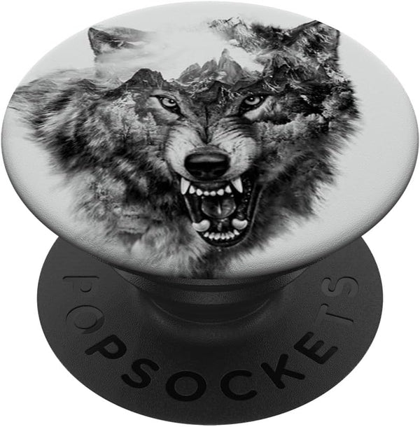 Scary Wolf Wild Animal Design Gift - PopSockets PopGrip: Swappable Grip for Phones & Tablets