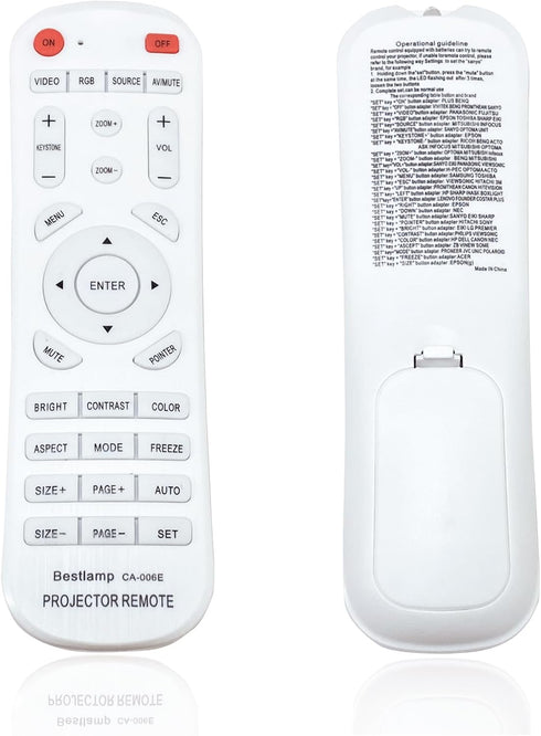 Universal Projector Remote Control for Acer, BenQ, Dell, Eiki, Epson, Fujitsu, Hitachi, Infocus, and more