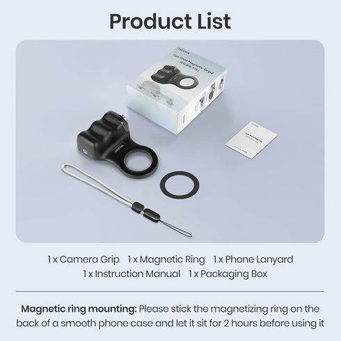 Keledz 16 15 14 13 12 Magnetic Phone Camera Grip, Smartphone Shooting Holder Selfie Handle Snap with Wireless Shutter