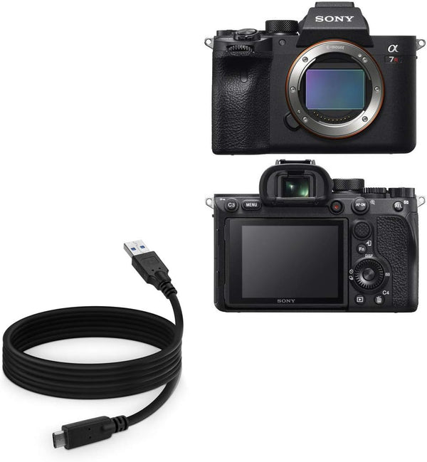 BoxWave Cable Compatible with Sony Alpha a7R IV, DirectSync USB 3.0 A to USB 3.1 Type C, 6ft Black