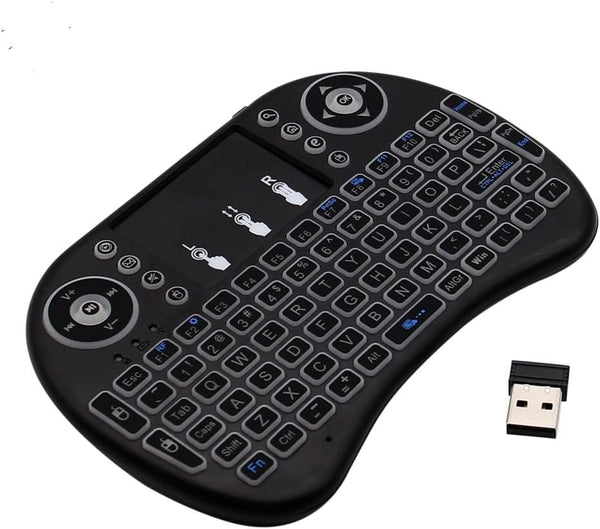 Dreamlink 3 Colour Backlit Mini Wireless Keyboard and Mouse, 2.4GHz Wireless Touchpad Rechargeable Combos for PC, Pad,