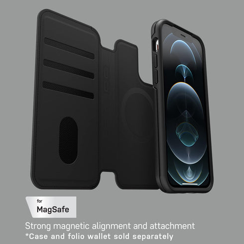 OtterBox Detachable Folio Wallet for MagSafe - iPhone 12 Pro Max & 13 Pro Max - SHADOW (Black) (Case Sold Separately)