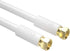 Postta Coaxial Cable (6 Feet), Triple Shielded Digital RG6 Antenna Cable with F-Male Connector Pin, White