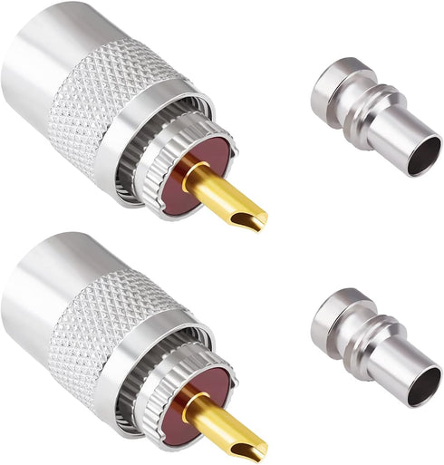 Goupchn PL259 Coax Connectors 2 Pack, UHF Male Plug Solder Adapters for RG58, RG59, RG8, RG8x, RG213 Coaxial Cable