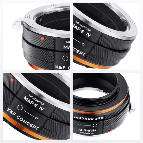 K&F Concept IV PRO MAF-NEX Lens Mount Adapter, Manual Focus Compatible with Minolta AF/Sony Alpha to Sony-E