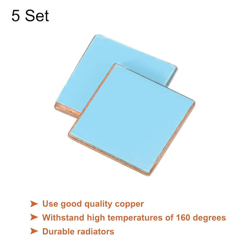 MECCANIXITY Heatsink Copper Sheet Shim, 2mm Thickness, 20 x 20mm Pads with Thermal Conductive Adhesive Tape