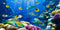 YongFoto 72x18 Inches Tropical Fish Terrarium Background, Deep Sea Marine Coral Polyester Aquarium Backdrop
