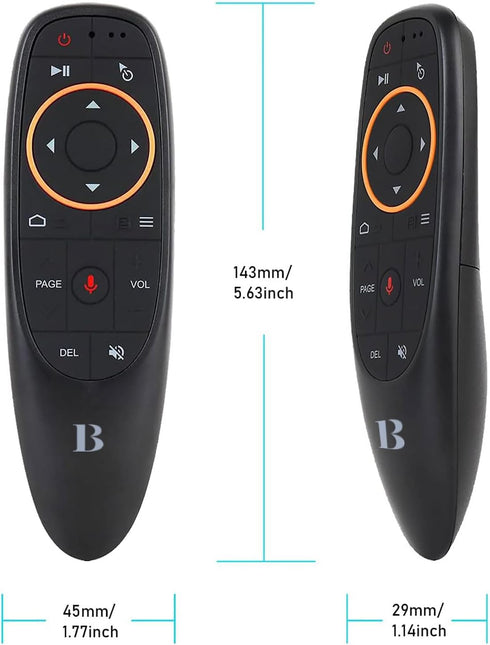 BL Air Mouse Remote Control, Voice Remote 2.4G RF Wireless with 6-Axis Gyroscope, USB Air Mouse for Smart TV