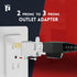 2 Prong to 3 Prong Outlet Adapter, Polarized Grounded Converter, Wall Plug for Household, 4-PACK, White