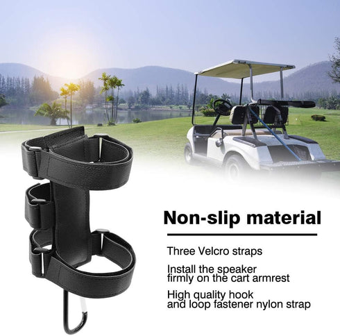 Portable Speaker Mount for Golf Cart Railing, Bike, or Boat - Waterproof Adjustable Strap for Most Bluetooth Speakers