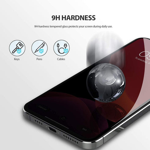 IceSword Privacy Screen Protector for iPhone 12 Mini, Tempered Glass Film (9H Hardness, Anti-Fingerprint)