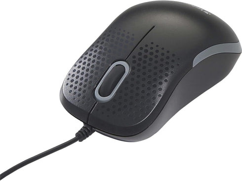 Verbatim USB Silent Corded Optical Mouse | Noiseless and Silent Click Mouse for Mac and PC, Black