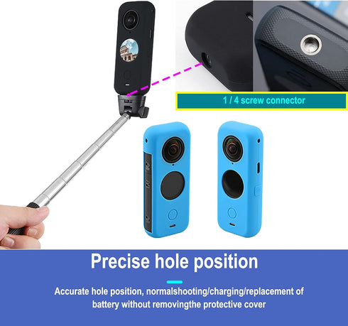 Protection Accessories for Insta360 One X2 - Rubber Sleeve with Silicone Lens Cover Kit