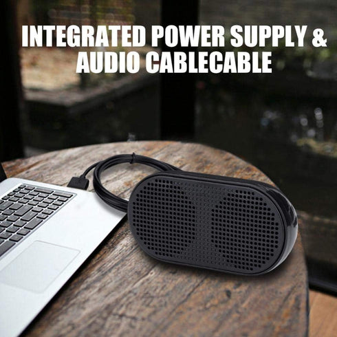 Mini USB Wired Speaker, Dual Speaker USB Wired Speaker Integrated Power Supply & Audio Heavy Bass Mini Wire Speaker for Pcs and Laptops