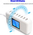 60W/12A 8-Port Desktop Charging Station, Multiple USB Fast Wall Charger Hub with LCD for Smart Phones, Tablets and More