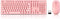 Wireless Keyboard and Mouse Combo - Full Size Compact Quiet Set 2.4G Ultra-Thin Design for Windows, PC, Laptop, Pink.