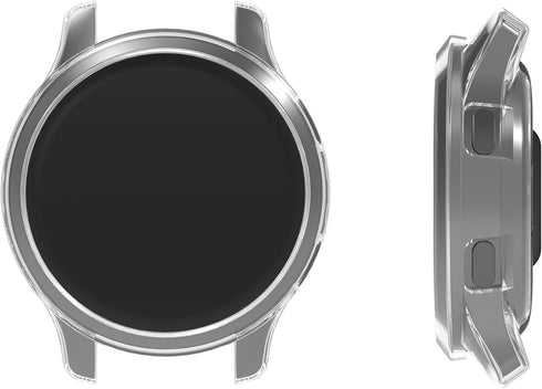 kwmobile Clear Silicone Frame Cover Compatible with Garmin Venu 2 (2-Pack) - Black/Transparent