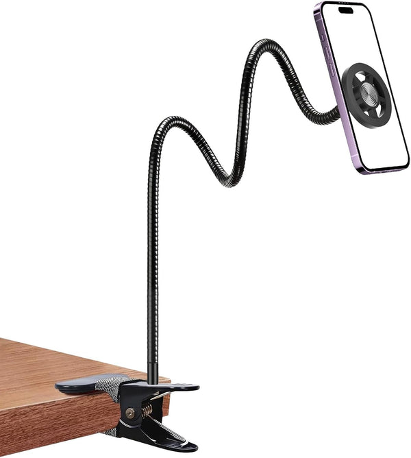 LenTok Magnetic Cell Phone Stand Holder for Bed Laying Down, Lazy Bedside Gooseneck