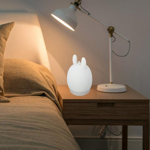 GOWENIC 31 Dimmable 3 Night Lights Bluetooth Speaker, ABS + Silicone Cute Rabbit White Noise Sound Machine & Night