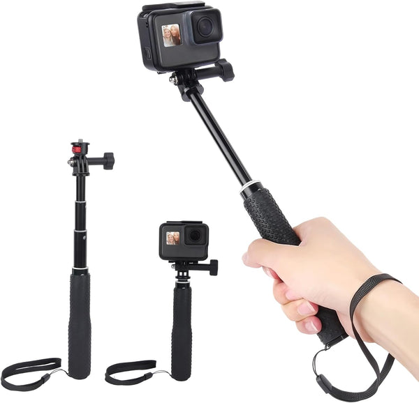 Mechrig 19" Short Selfie Stick, Compact & Lightweight Monopod Pole (6.7"-18.9") with 360