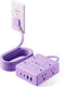 SUPERDANNY Purple Extension Cord 10Ft, Flat Plug Surge Protector Power Strip Kawaii, 8