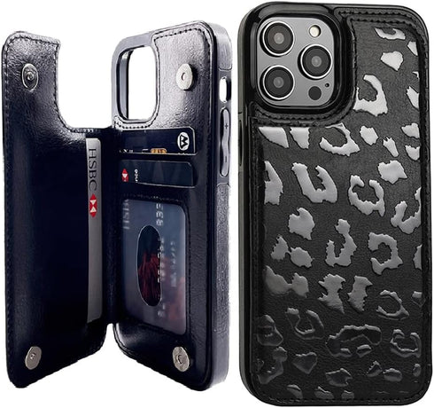 uCOLOR Flip Leather Wallet Case Card Holder for iPhone 12 Pro/12, Women and Girls with Card Holder Kickstand, Marble