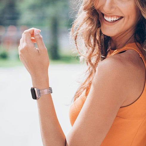 Glitter Clear Silicone Band for Donerton Smartwatch, Compatible with FirYawee/Virmee VT3/Popglory P22 and more