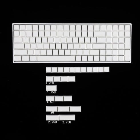 YMDK 124 Key White Blank ZDA XDA V2 PBT Keycaps for MX Keyboard 104 87 61 Melody 96 KBD75 ID80 GK64 SP84