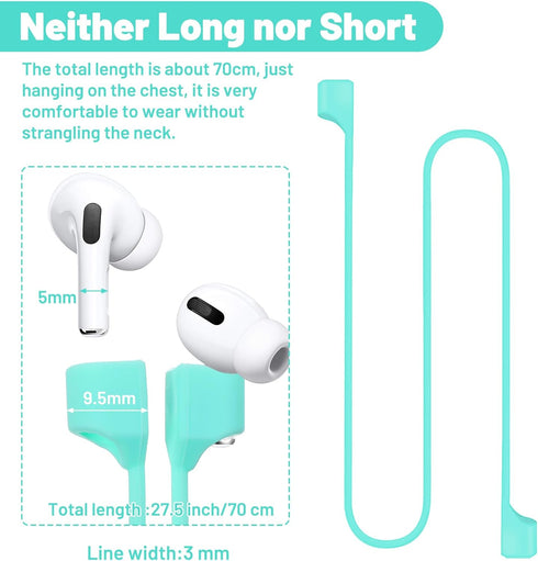 Thrymme 4PCS Earbud Strap, Soft Silicone Magnetic Earbud Straps for Wireless Earbuds, Ultra Strong Metal for Wireless