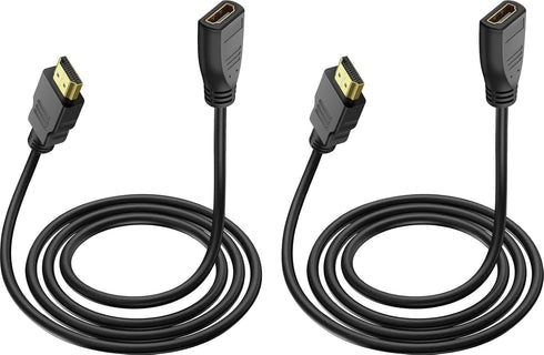SAISN HDMI Extender Cable 6 Feet, 2 Pack HDMI Adapter Cables for HDTV,