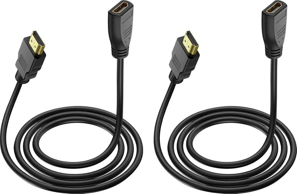 SAISN HDMI Extender Cable 6 Feet, 2 Pack HDMI Adapter Cables for HDTV,