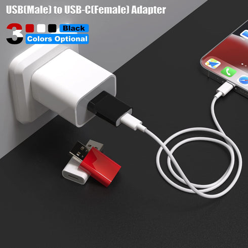 USB to USB-C Female Adapter Pack-2, Compatible with Apple Watch SE/7/8/9/Ultra MagSafe Charger