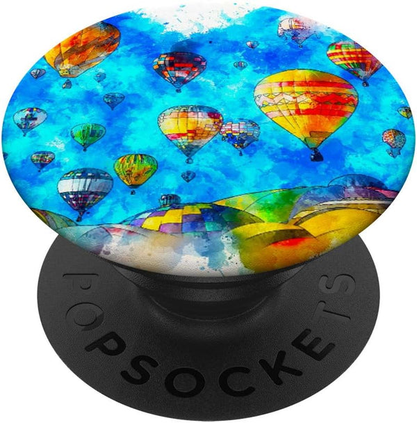 Hot Air Balloon Pop Socket: Swappable Grip for Phones & Tablets, Hot Air Balloon Festival