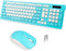 Full-Sized Wireless Keyboard and Mouse Combo - 2.4GHz USB Receiver - Wireless for PC, Windows, Desktop, Laptop (Blue)