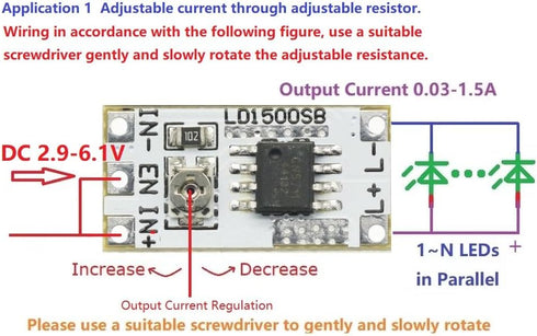 GODIYMODULES 2PCS 3-6V 28-1500mA 3V 3.3V 3.7V 5V 6V Constant Current Led Driver DC Adjustable Output Current LED Driver